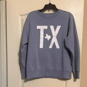 BURLEBO Light Blue Crewneck Sweatshirt with Mountain Patch